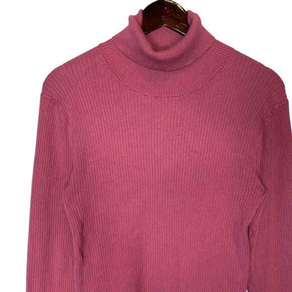 Aritzia Babaton Compel Turtleneck Mauve Rib Knit, size Large - Picture 2 of 4